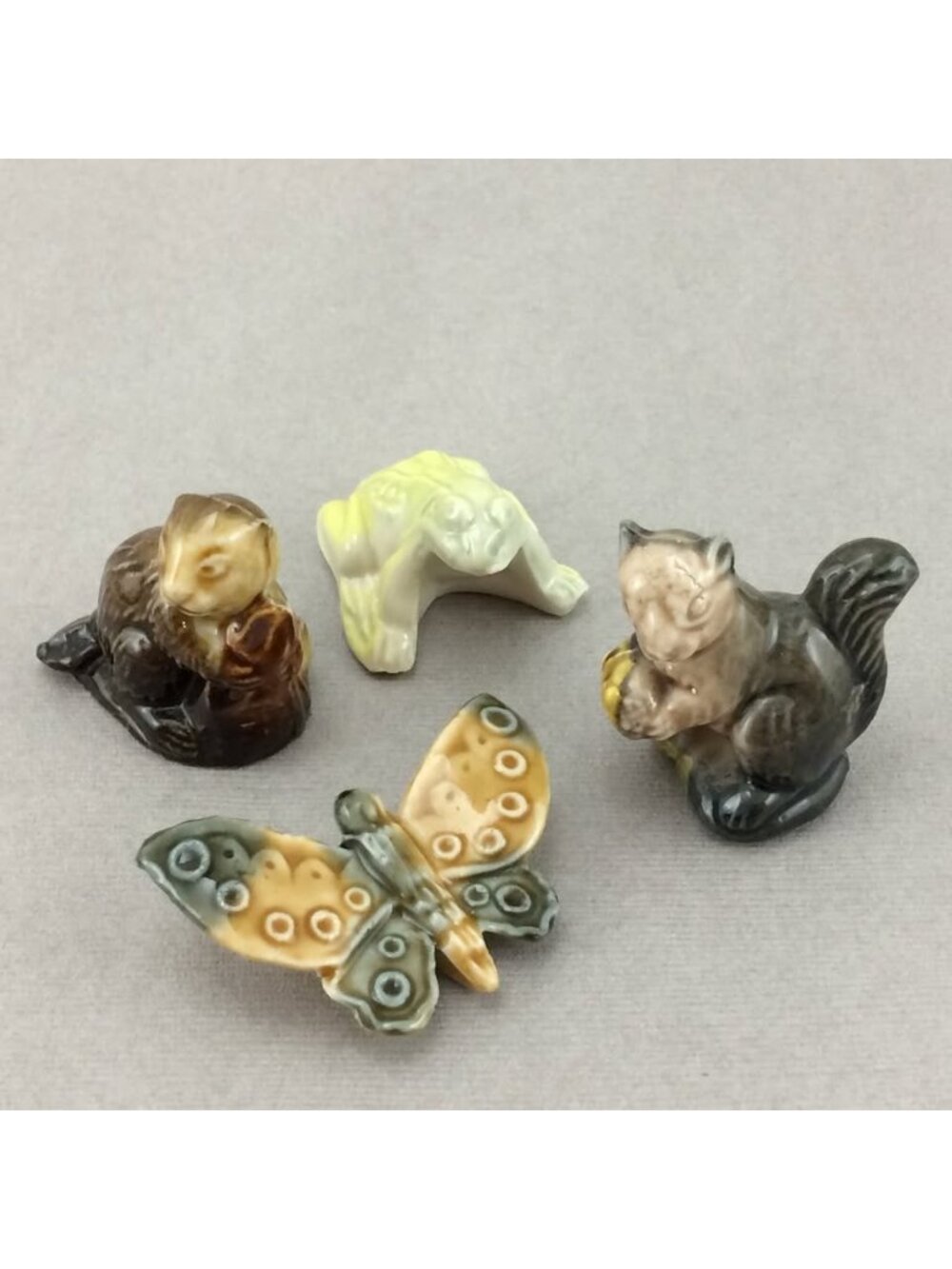 4 Vintage Nature Animal Wade Whimsies Tea Ceramic Collectibles